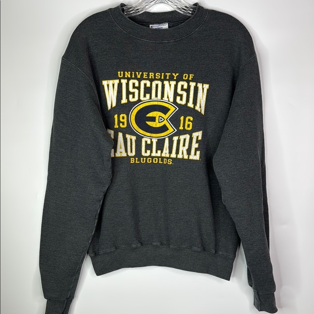 Champion ECO UW Eau Claire Gray Crewneck Sweatshirt Small